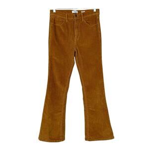 Kensie Jeans Savannah High Rise Flare Tan Corduroy Pants Women's 4 (28 x 30)